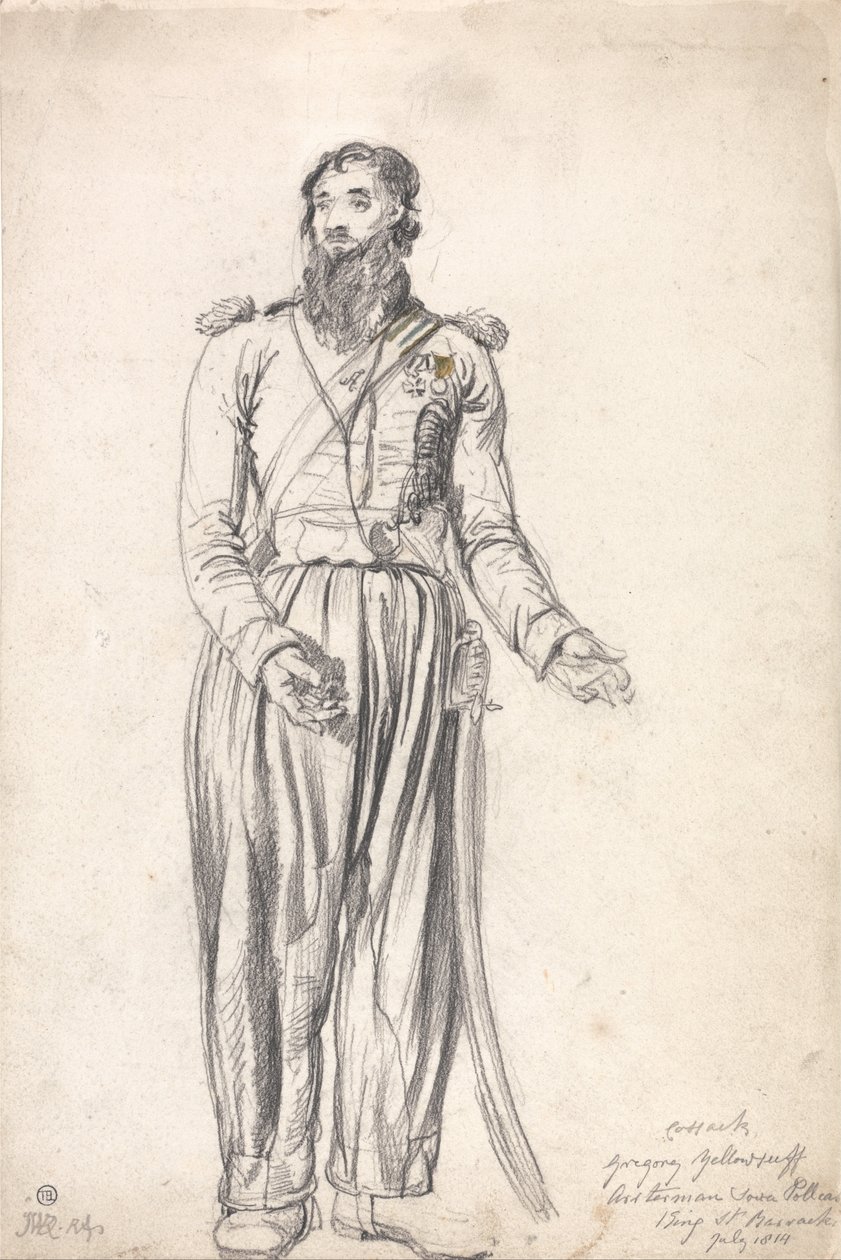 Kozak, Gregory Yelloserf, lipiec 1814 autorstwa James Ward