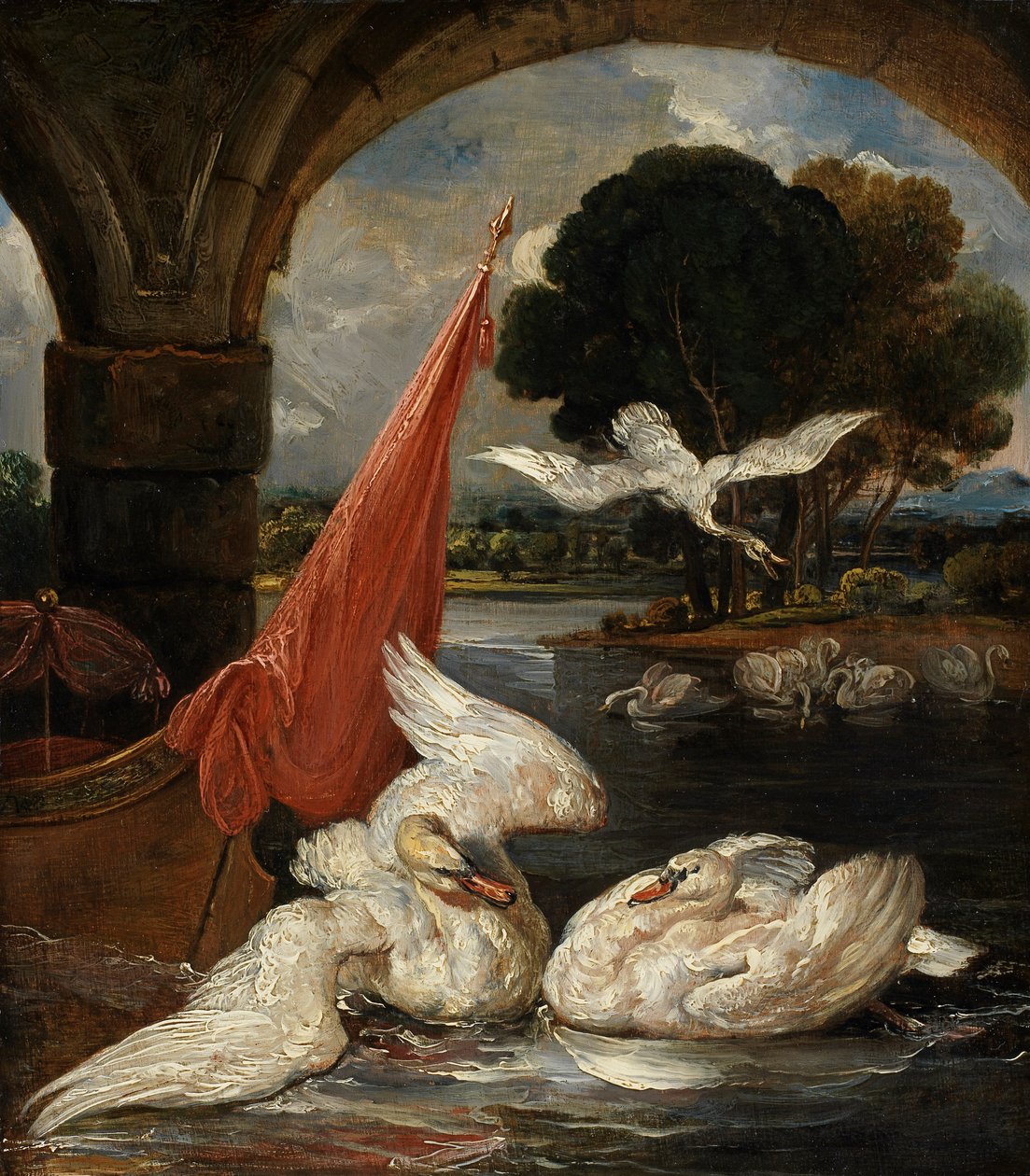 The Descent of the Swan, ilustracja do „The Social Day” Petera Coxe autorstwa James Ward