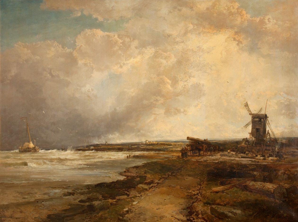 Po burzy z piorunami na wybrzeżu Sussex, 1882-83 autorstwa James Webb