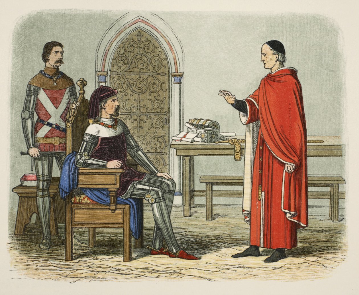 Gascoigne odmawia skazania prałata lub parera, od A Chronicle of England BC 55 do AD 1485, wyd. Londyn, 1863 r. autorstwa James William Edmund Doyle