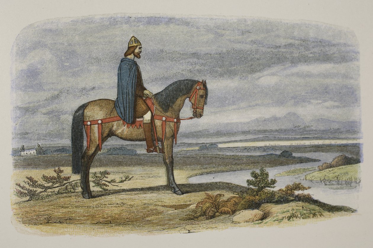Król Alfred planuje schwytanie floty duńskiej, 892 AD, od Kroniki Anglii BC 55 do AD 1485, wyd. Londyn, 1863 r. autorstwa James William Edmund Doyle