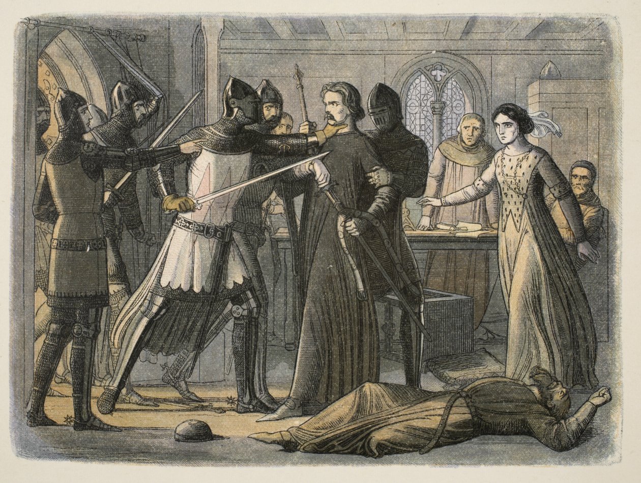 Mortimer przejęty przez króla, od A Chronicle of England BC 55 do AD 1485, wyd. Londyn, 1863 r. autorstwa James William Edmund Doyle