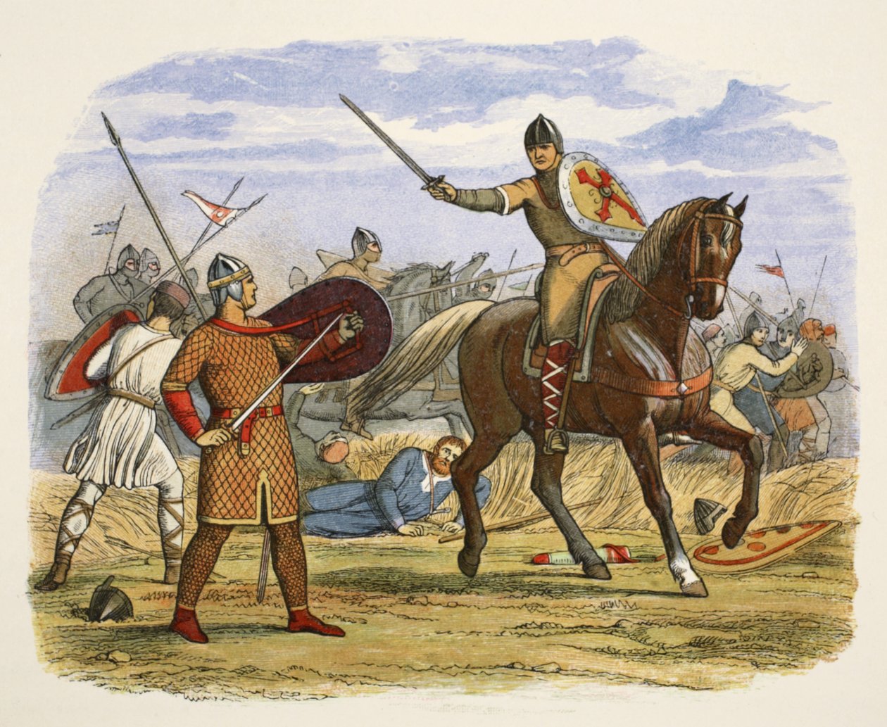 Robert wzięty do niewoli przez urzędnika Baudri, od A Chronicle of England BC 55 do AD 1485, wyd. Londyn, 1863 r. autorstwa James William Edmund Doyle