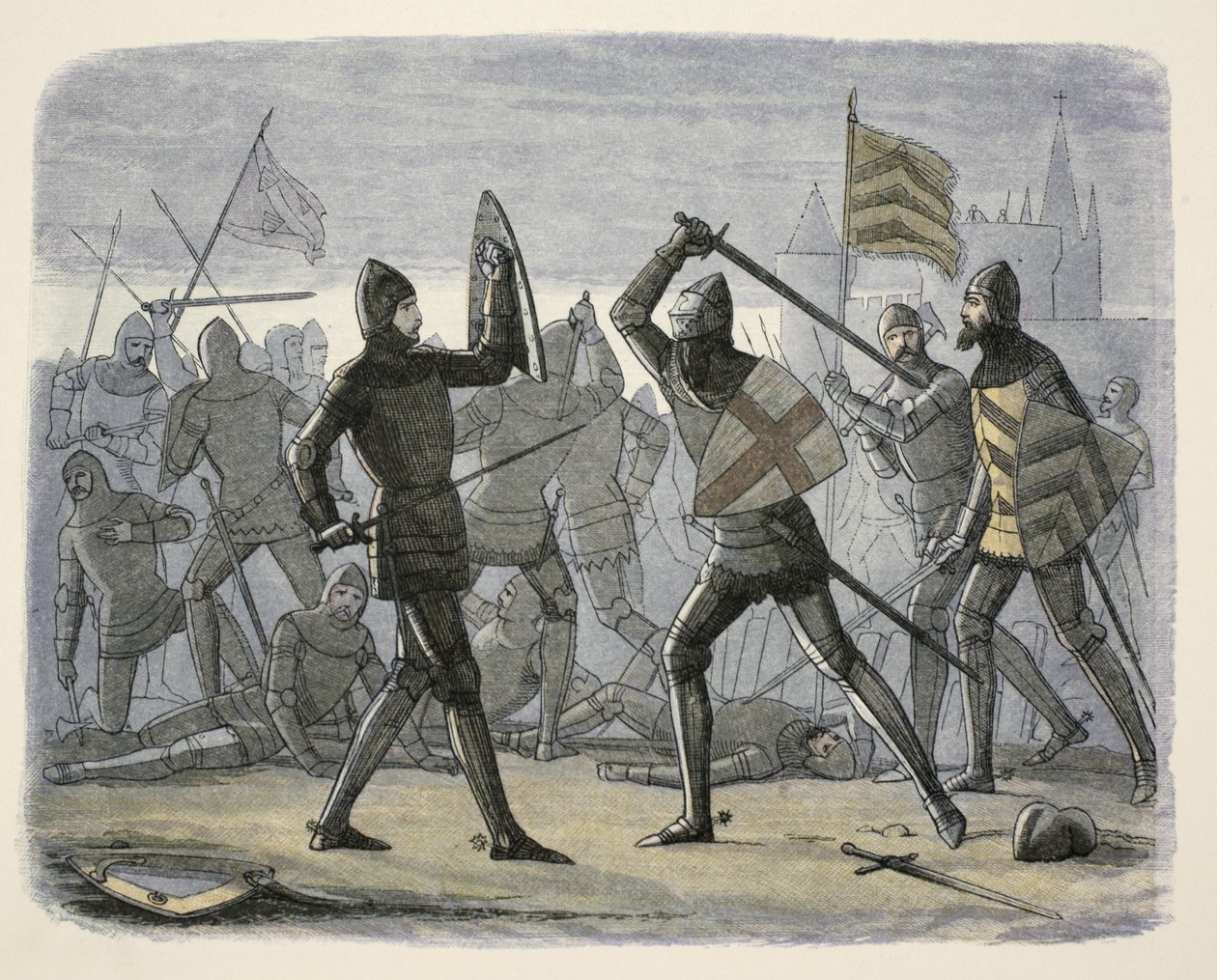 Płaskorzeźba Calais, od Kroniki Anglii BC 55 do AD 1485, wyd. Londyn, 1863 r. autorstwa James William Edmund Doyle