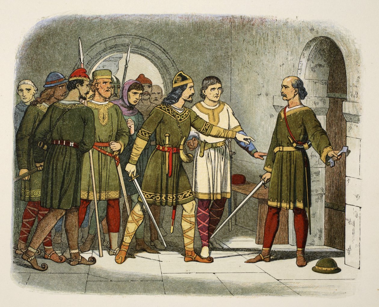 William de Breteuil broni skarbca, od A Chronicle of England BC 55 do AD 1485, wyd. Londyn, 1863 r. autorstwa James William Edmund Doyle