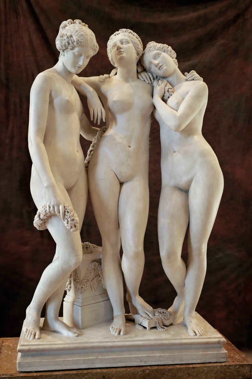 Les Trois Graces - Trzy Gracje, Salon 1831 ... autorstwa James (1790 1852) Pradier
