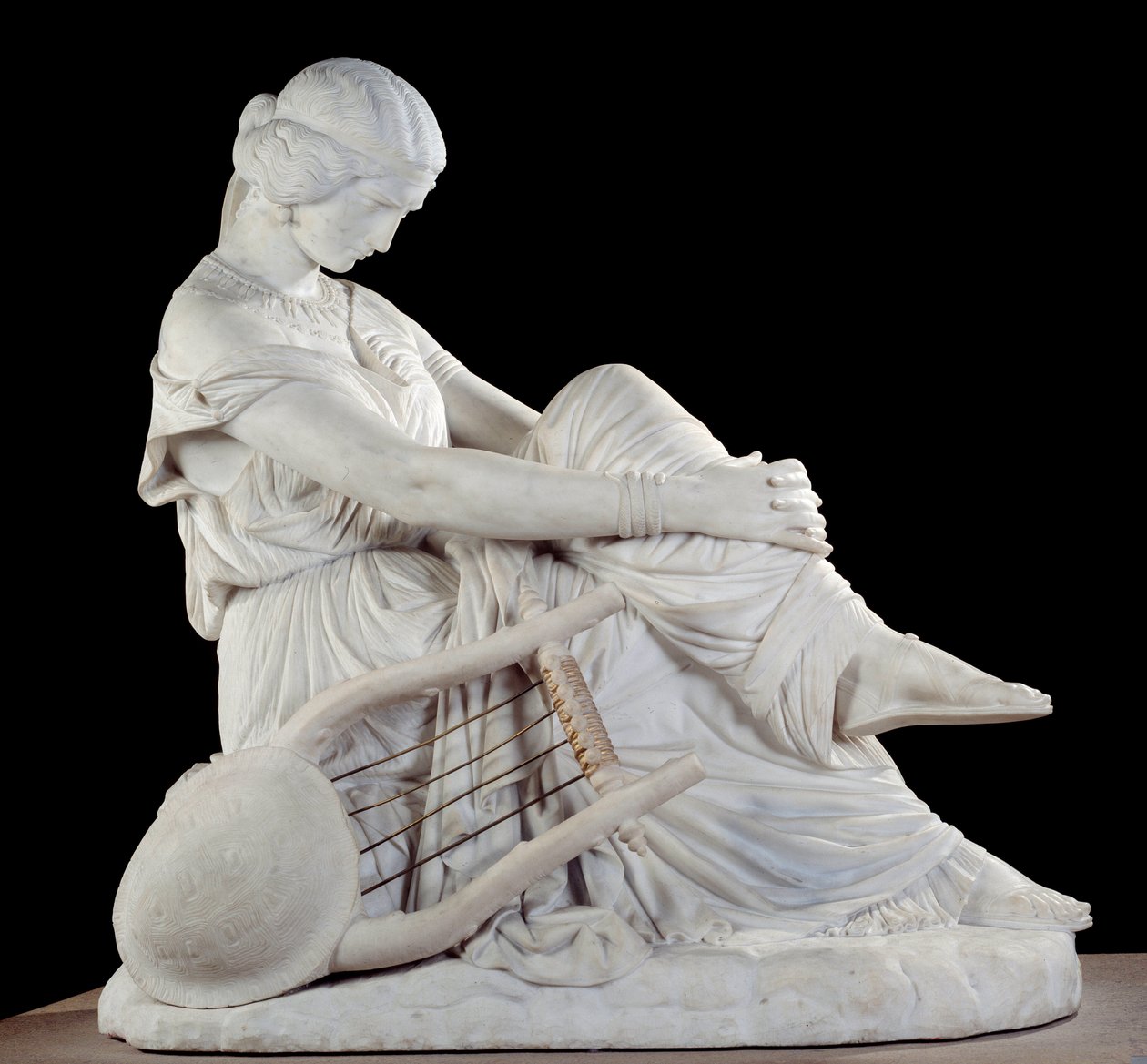 Sapho (lub Safona, VII wpne), grecki poeta starożytności. Marmurowa rzeźba Jamesa Pradiera (1790-1852) autorstwa James Pradier