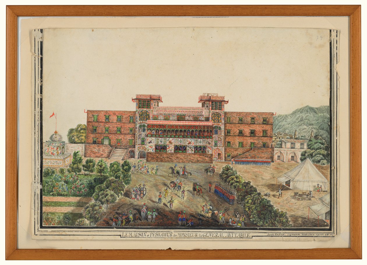 „Dom [sic] w Peshawur generała Avitabile”, Lugmanee, Chohistan autorstwa James (after) Rattray