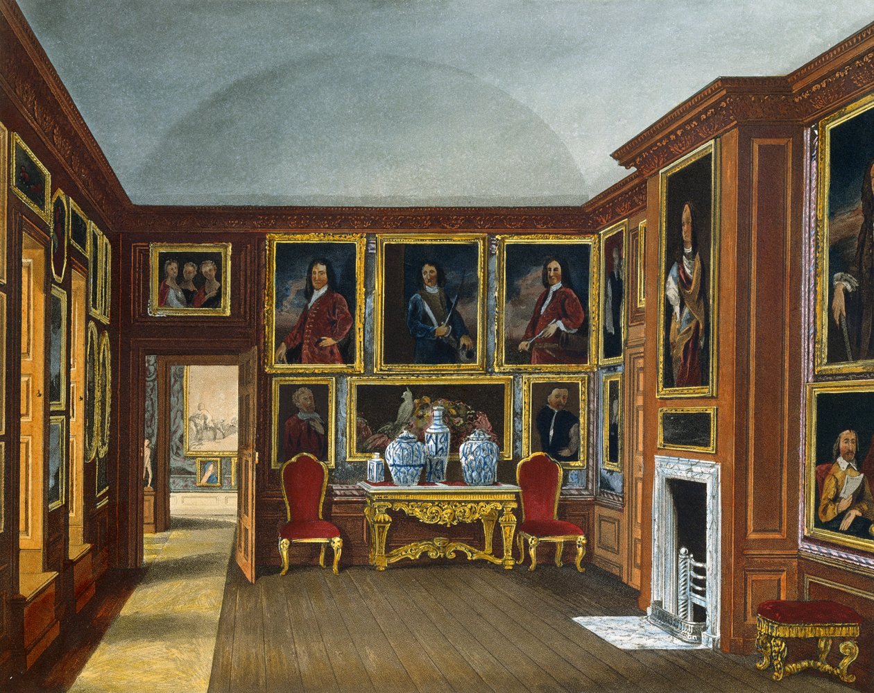 Galeria Admirałów, Grawer Daniel Havell (1785-1826), wg projektu Jamesa Stephanoffa (ok. 1788-1874), Z dziejów rezydencji królewskich autorstwa James (after) Stephanoff