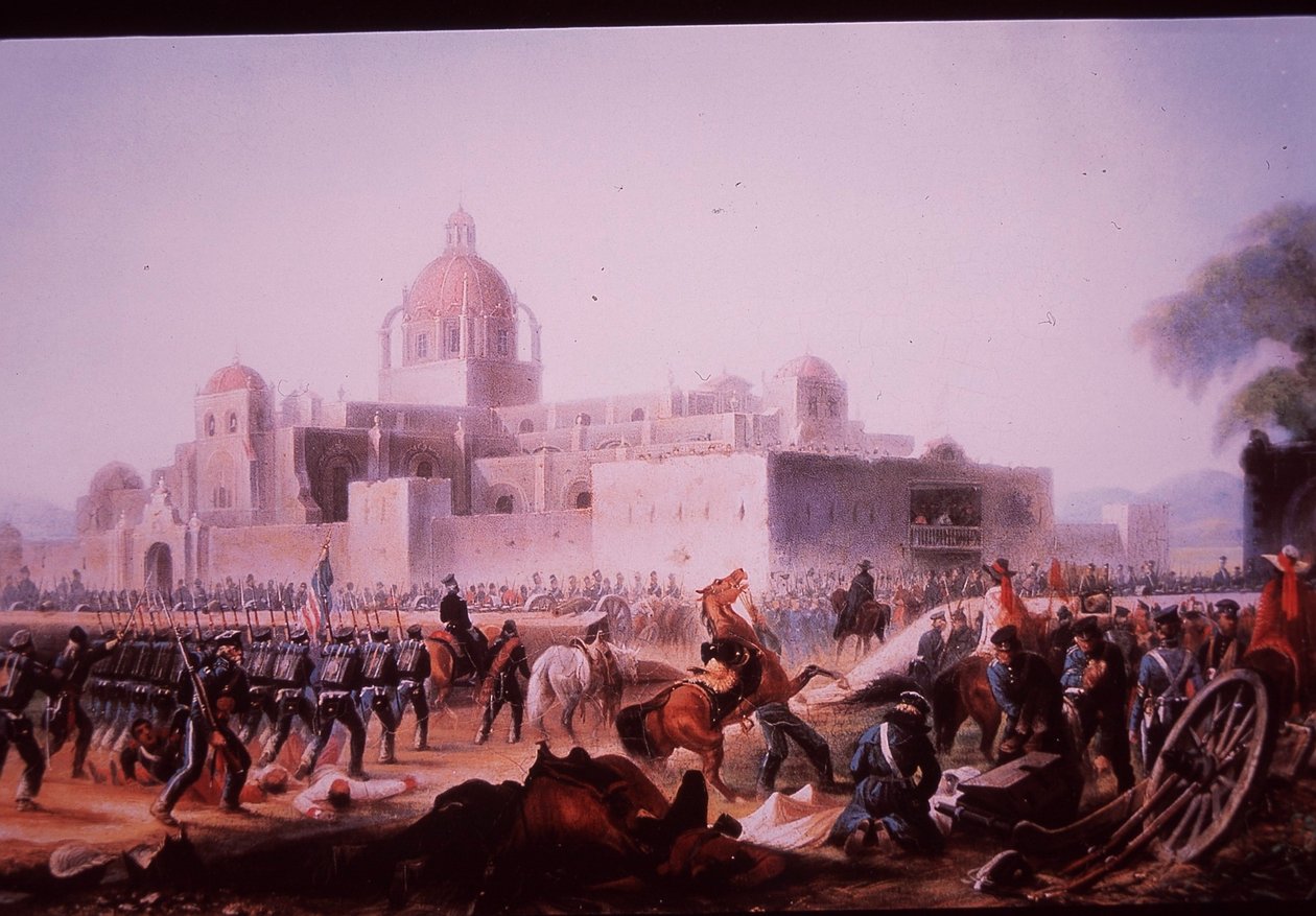 Wojna meksykańsko-amerykańska (1846-48), wojska amerykańskie atakują San Mateo w Churubusco autorstwa James (after) Walker