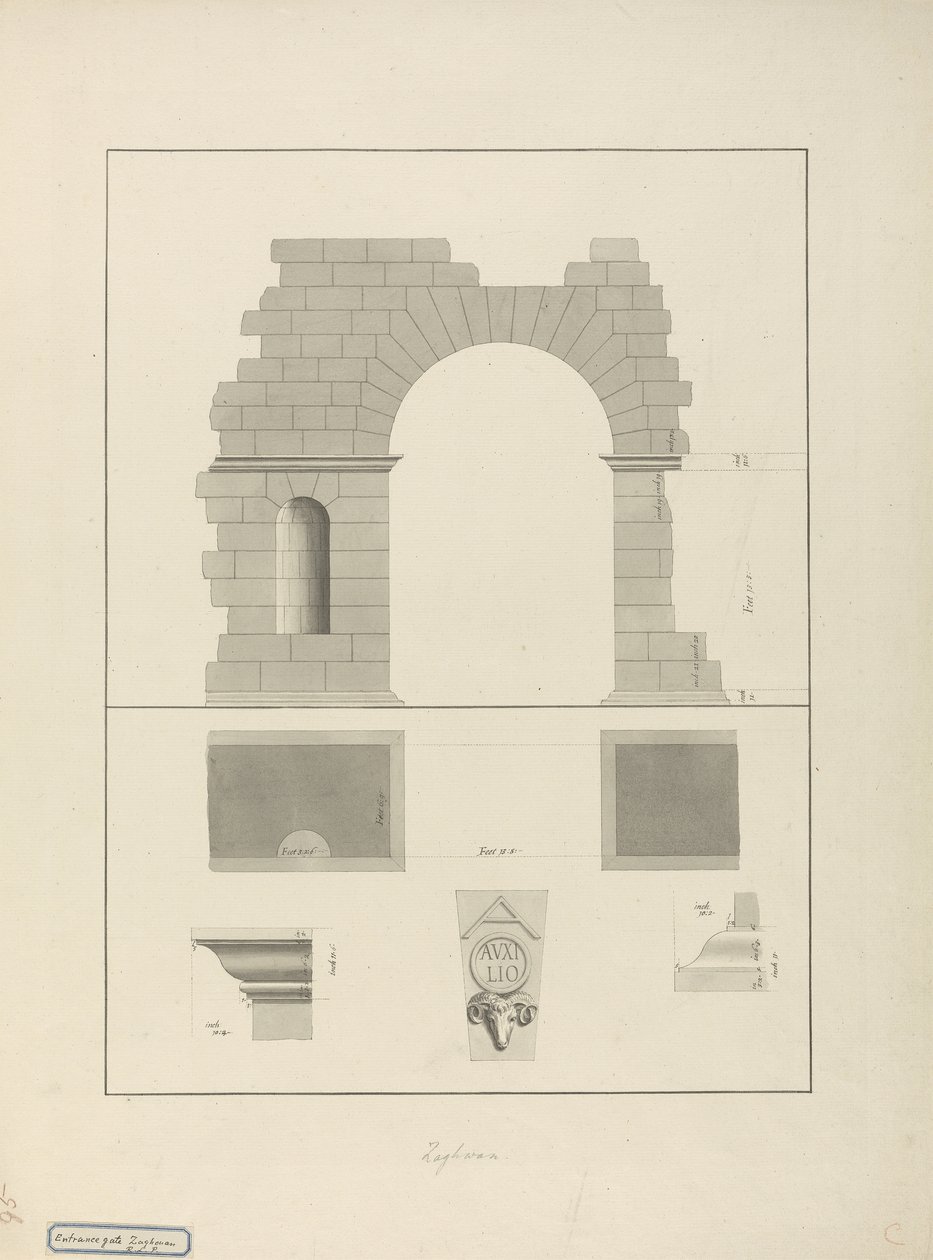 Brama wjazdowa, Zaghouan (pióro i atrament z praniem na papierze) autorstwa James 1730 94 Bruce