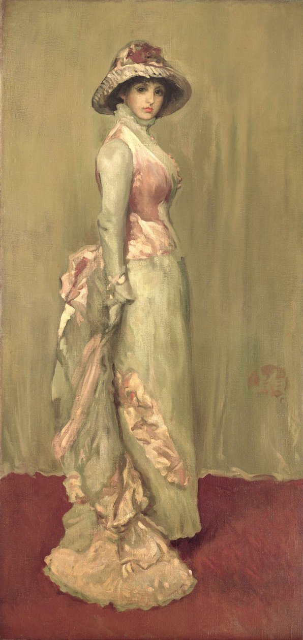 Harmonia w kolorze różowym i szarym: Lady Meux autorstwa James Abbott McNeill (attr.to) Whistler