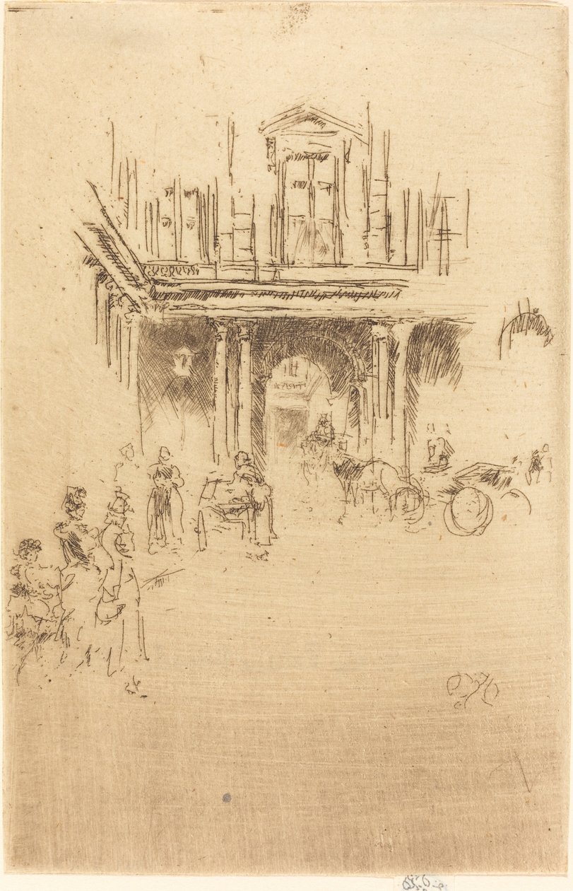 Róg Palais Royal, c. 18831886. autorstwa James Abbott McNeill Whistler