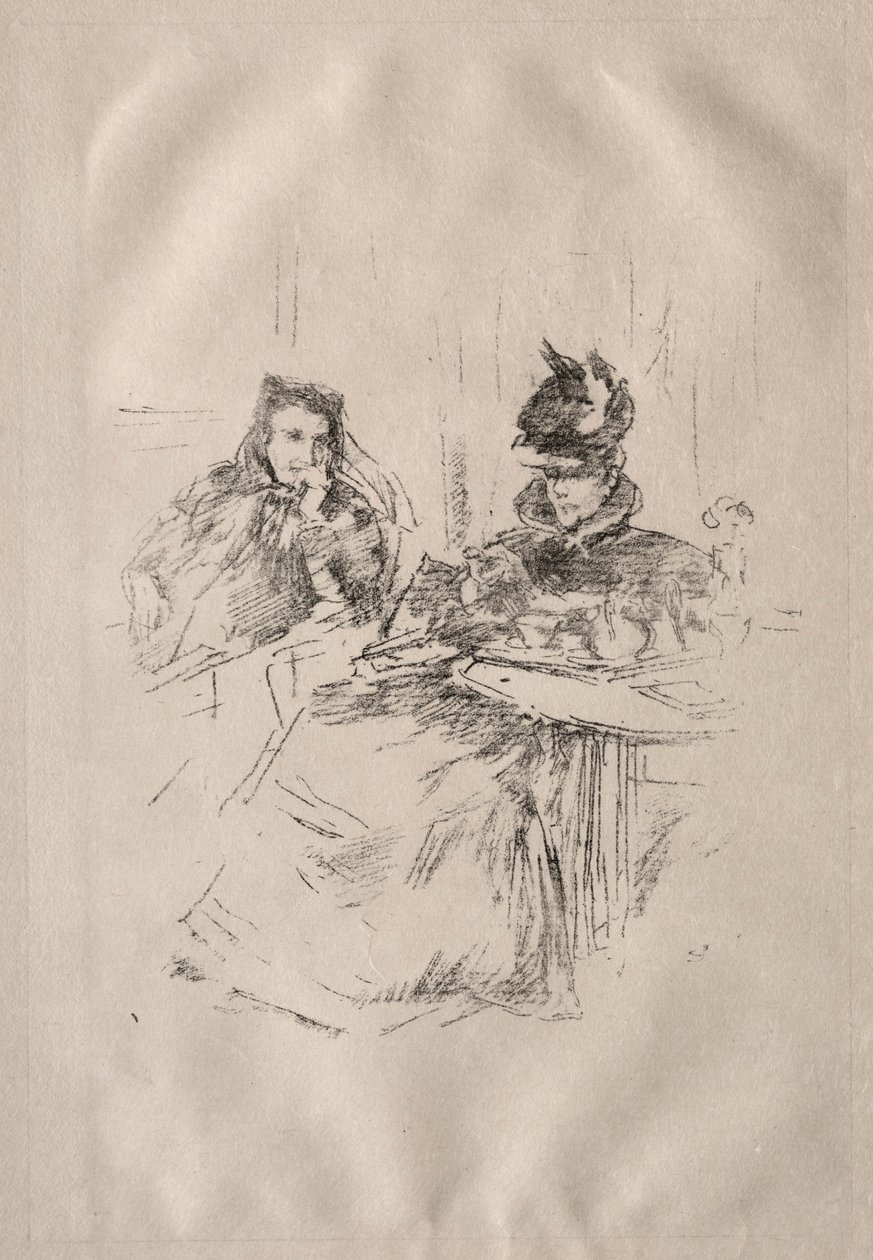 Podwieczorek, pani Phillips i pani Charles Whibley. autorstwa James Abbott McNeill Whistler