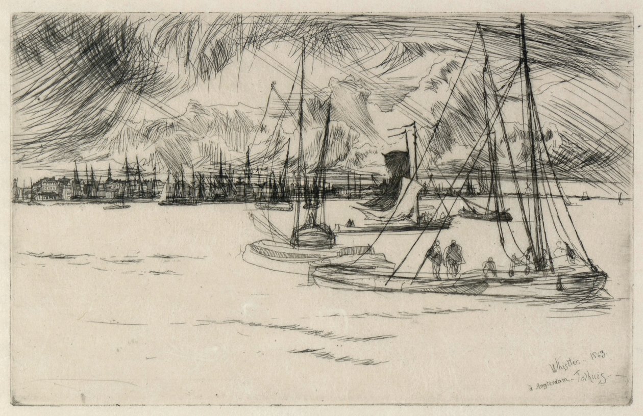 Amsterdam z Tolhuis autorstwa James Abbott McNeill Whistler