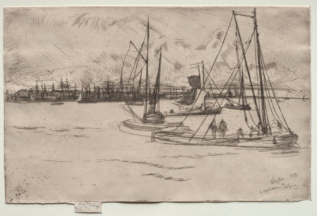 Amsterdam z Tolhuis, 1863. autorstwa James Abbott McNeill Whistler