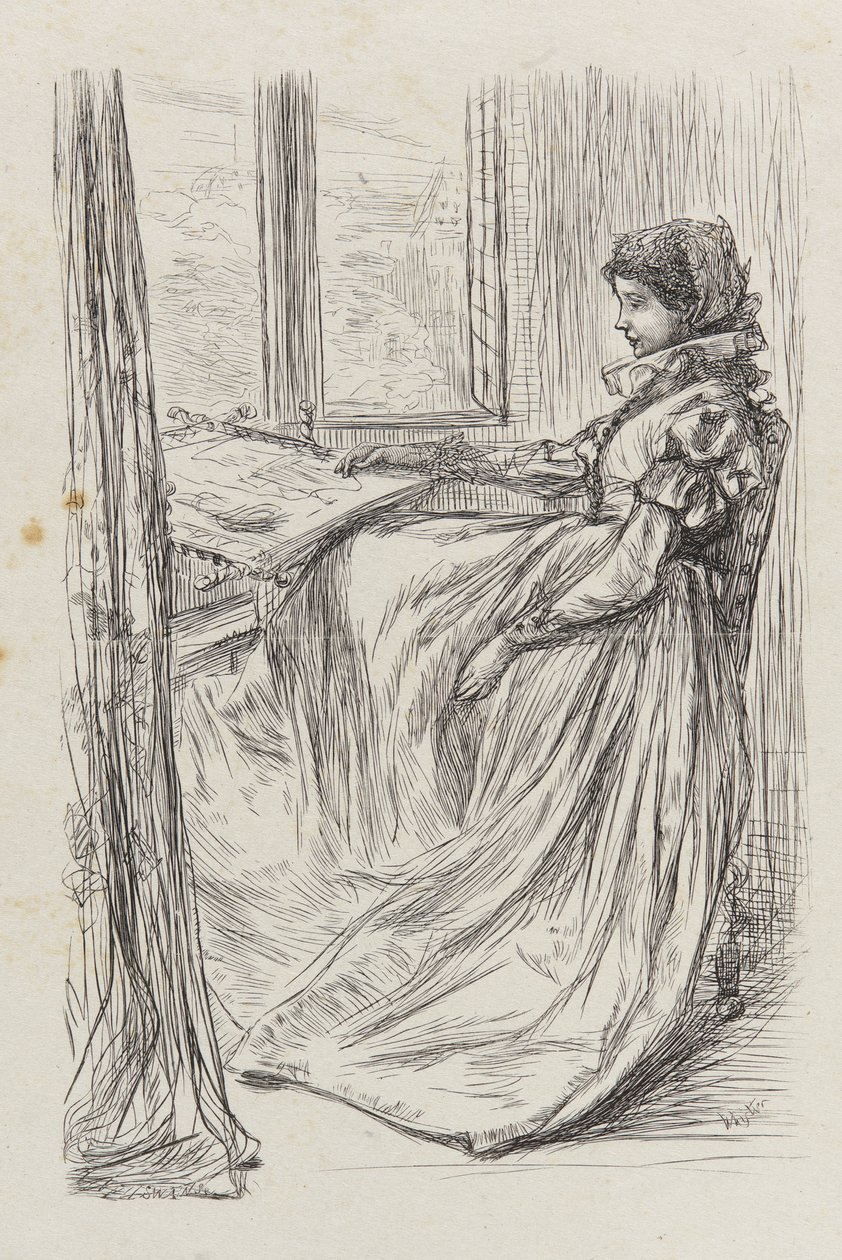 Ilustracja do Poranka przed masakrą św. Bartłomieja, 1862 r. autorstwa James Abbott McNeill Whistler