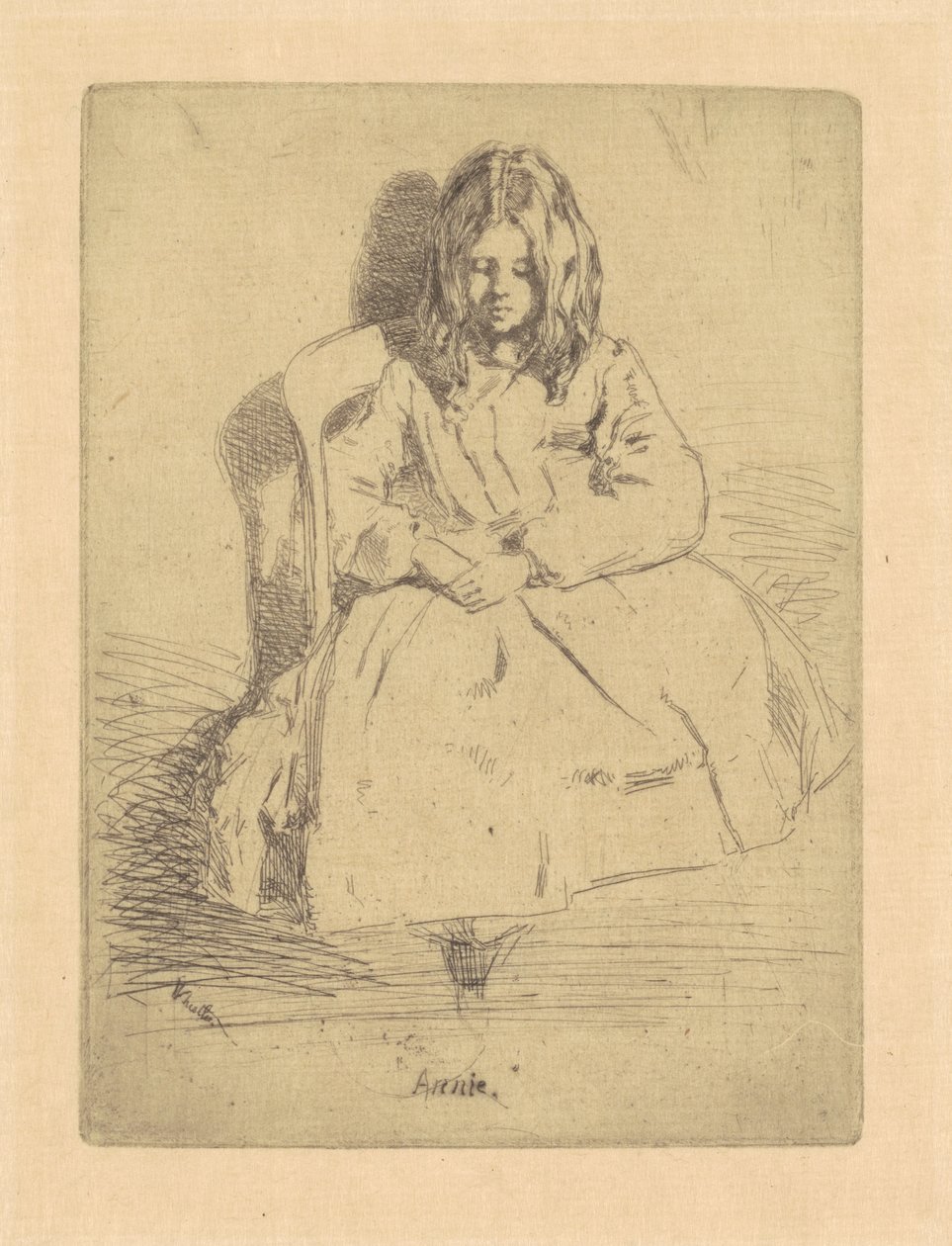 Annie, Siedzi, 18581859. autorstwa James Abbott McNeill Whistler