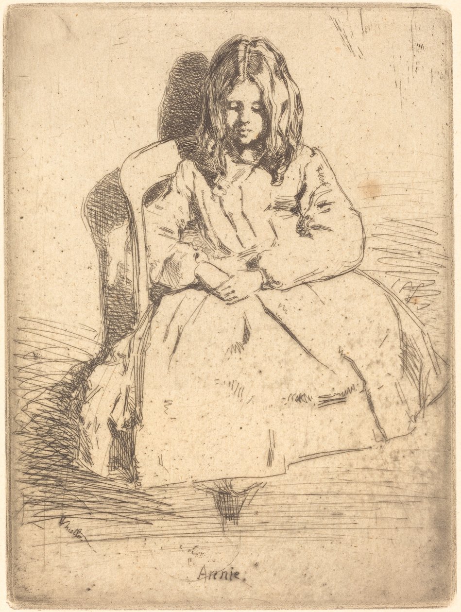 Annie w pozycji siedzącej, 1858. autorstwa James Abbott McNeill Whistler