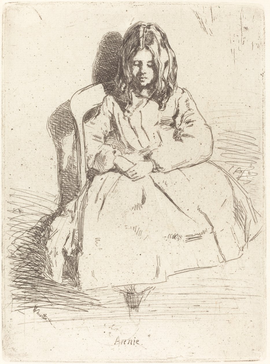 Annie w pozycji siedzącej, 1858. autorstwa James Abbott McNeill Whistler