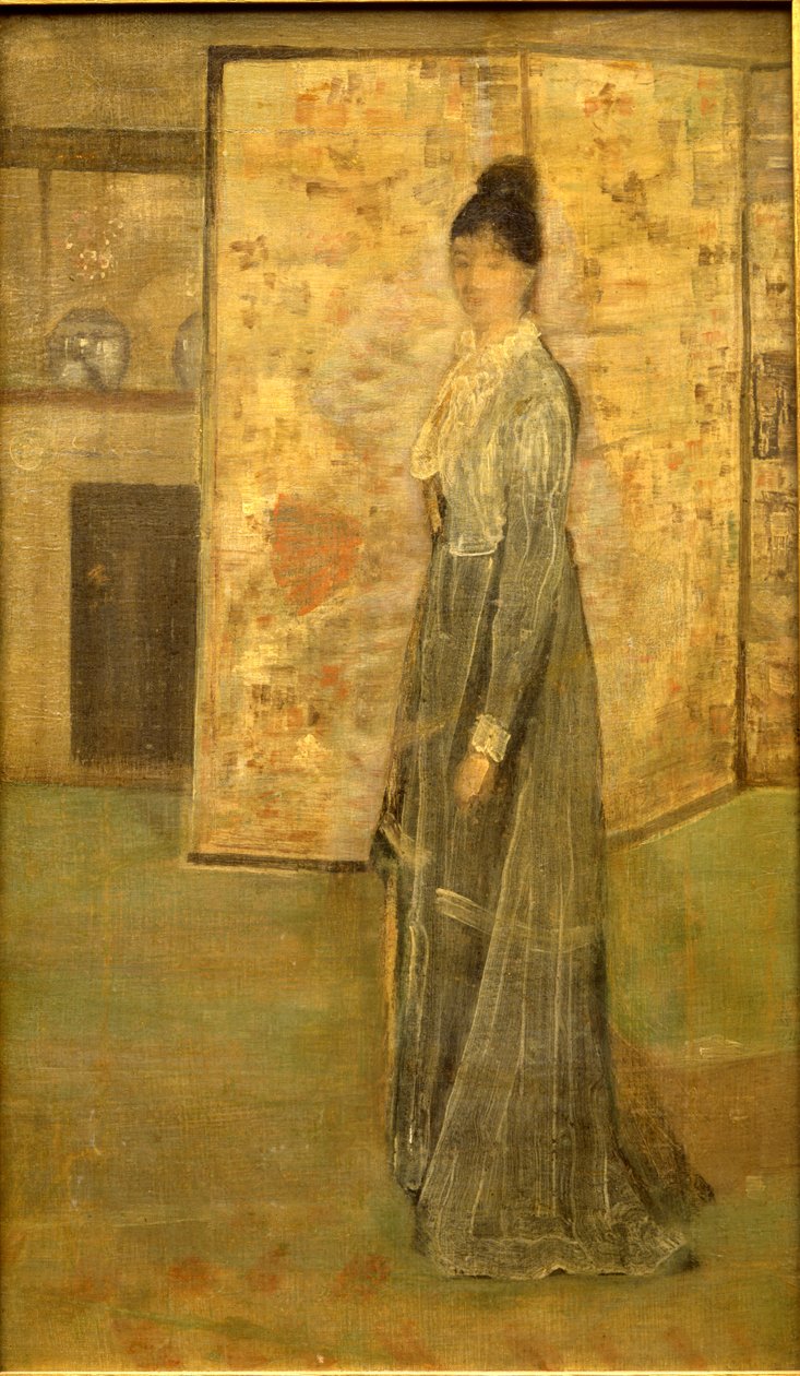 Aranżacja w kolorze ciała i szarości: chiński ekran autorstwa James Abbott McNeill Whistler
