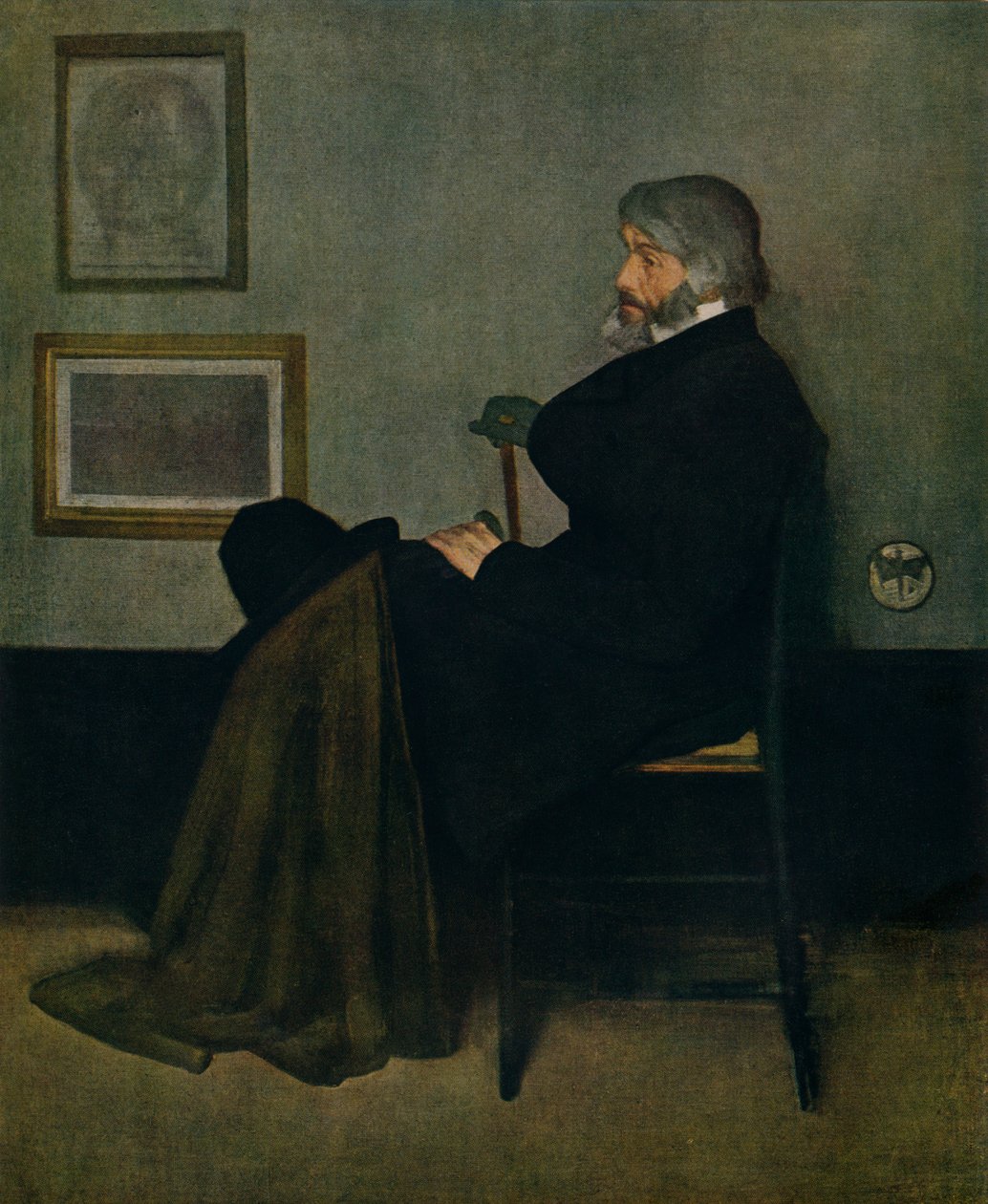 Aranżacja w kolorze szarym i czarnym, nr 2: Thomas Carlyle, ok. 1872 r. autorstwa James Abbott McNeill Whistler