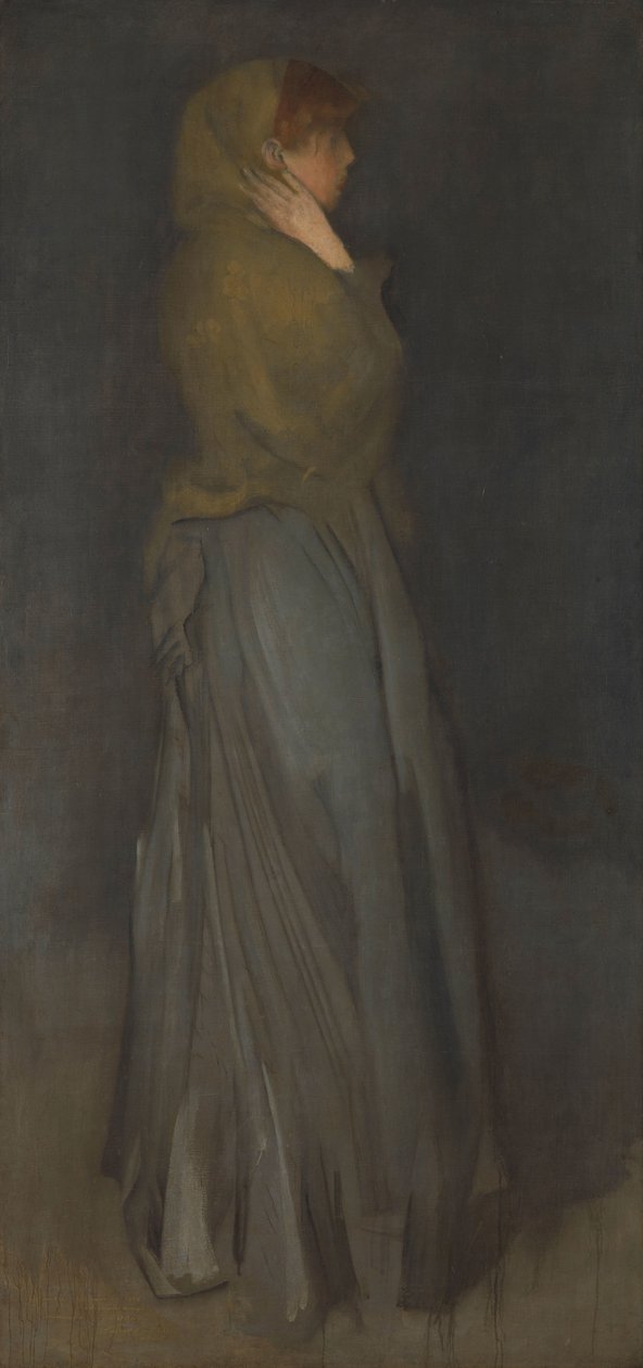 „Układ w kolorze żółtym i szarym”: Effie Deans autorstwa James Abbott McNeill Whistler