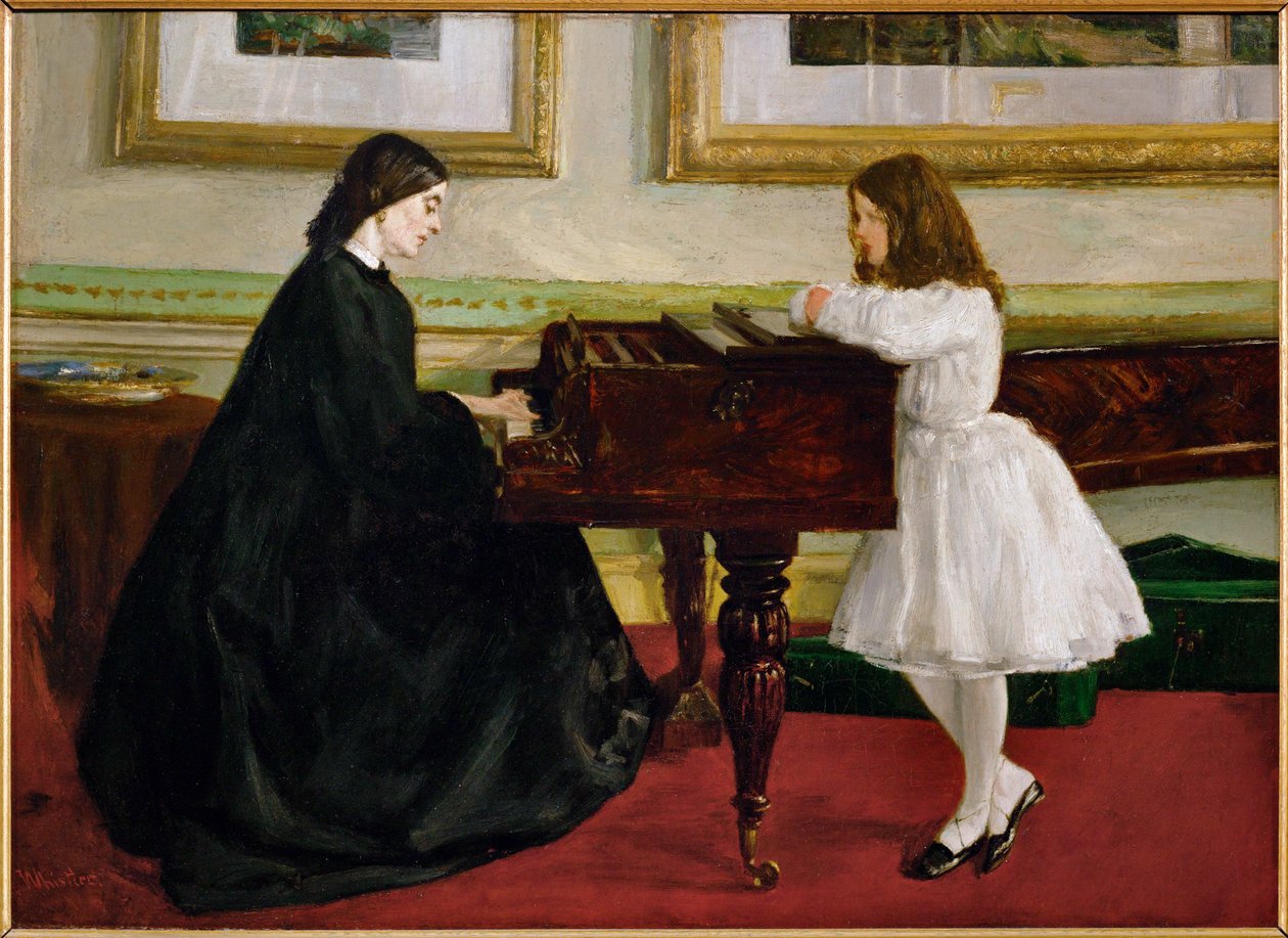 Przy pianinie autorstwa James Abbott McNeill Whistler