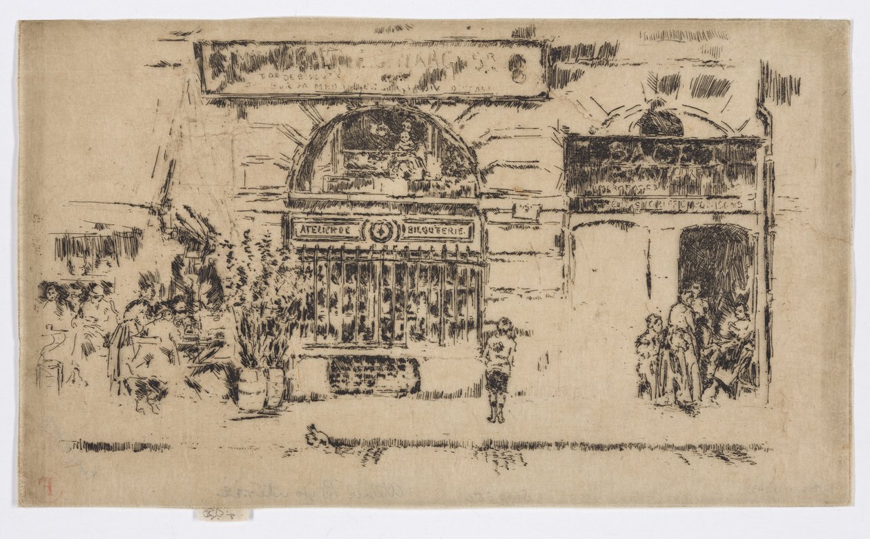 Atelier de Bijouterie, ok. 1892-93 (akwaforta; tusz na papierze) autorstwa James Abbott McNeill Whistler