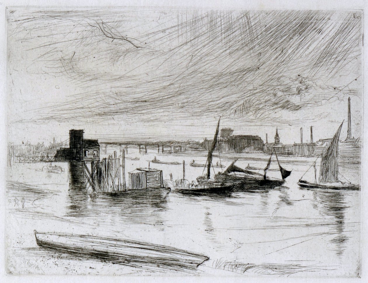 Świt Battersea (molo Cadogan) autorstwa James Abbott McNeill Whistler
