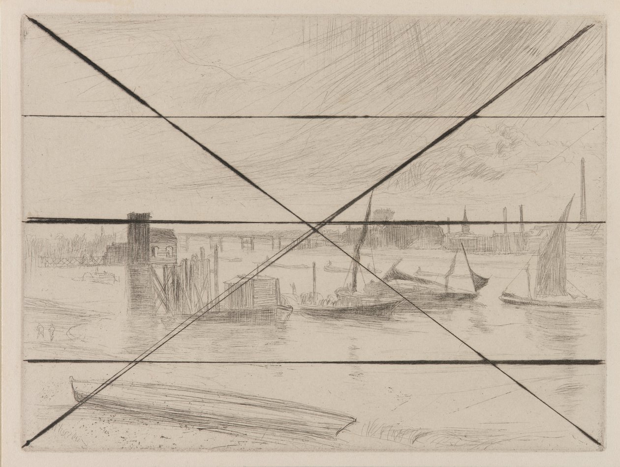 Battersea Dawn Cadogan Pier, 1861. autorstwa James Abbott McNeill Whistler