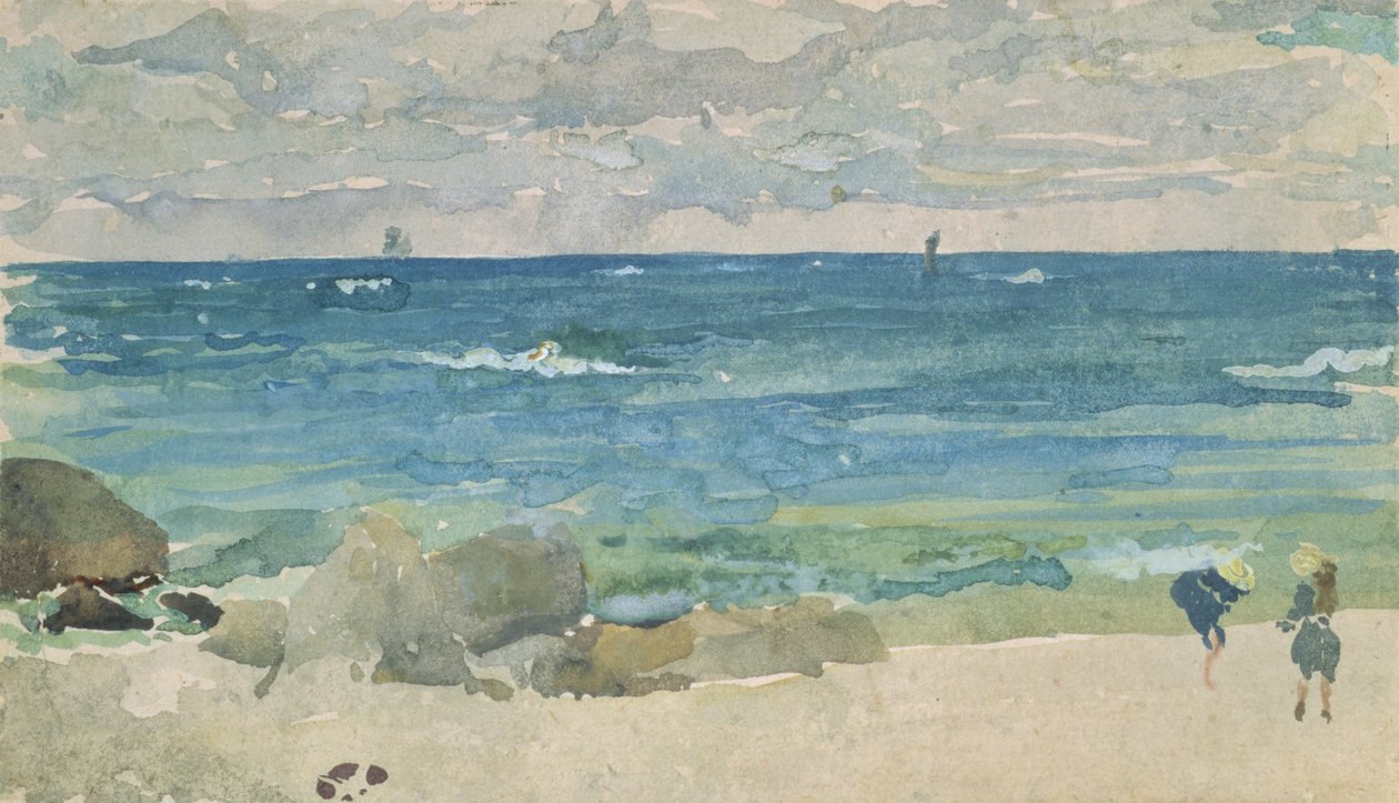 Scena na plaży z dwiema postaciami, 1885-90 autorstwa James Abbott McNeill Whistler