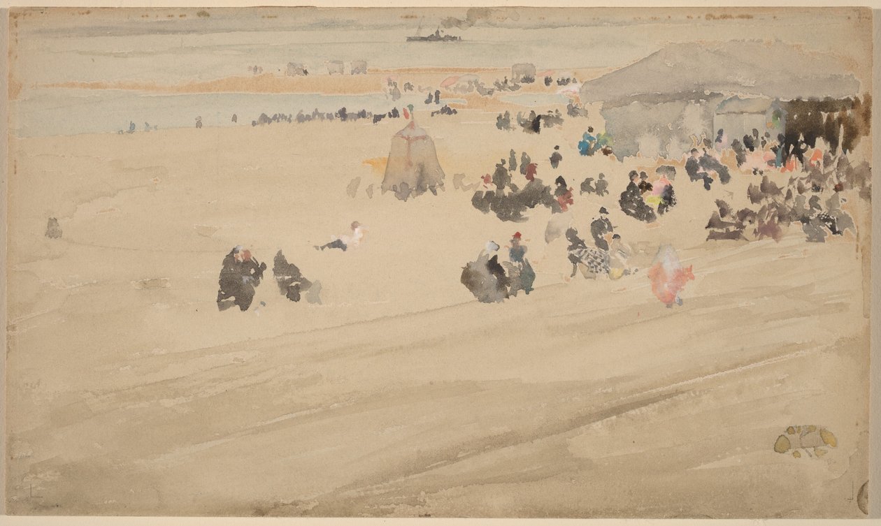 Scena na plaży, prawdopodobnie 1885 (akwarela) autorstwa James Abbott McNeill Whistler