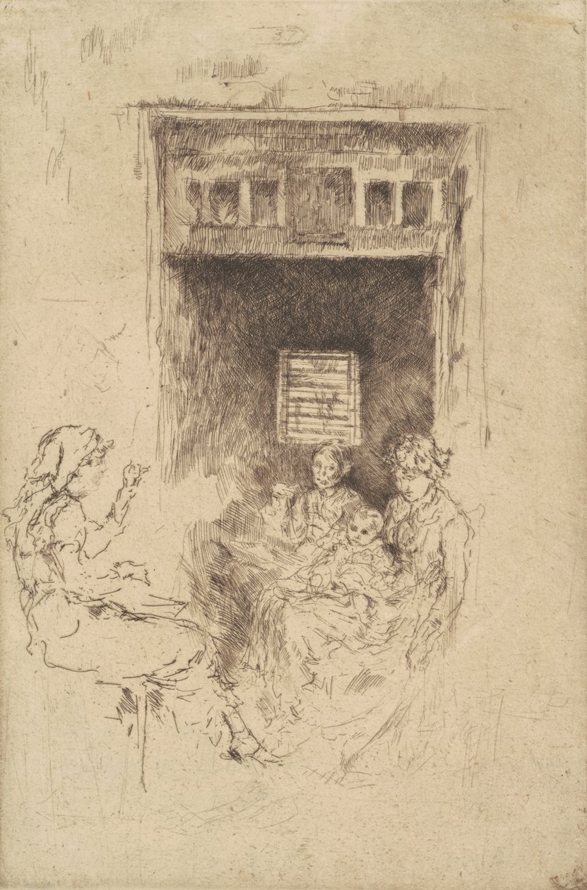 Koralikowce, 1880 (akwaforta czarna na papierze kładzionym) autorstwa James Abbott McNeill Whistler