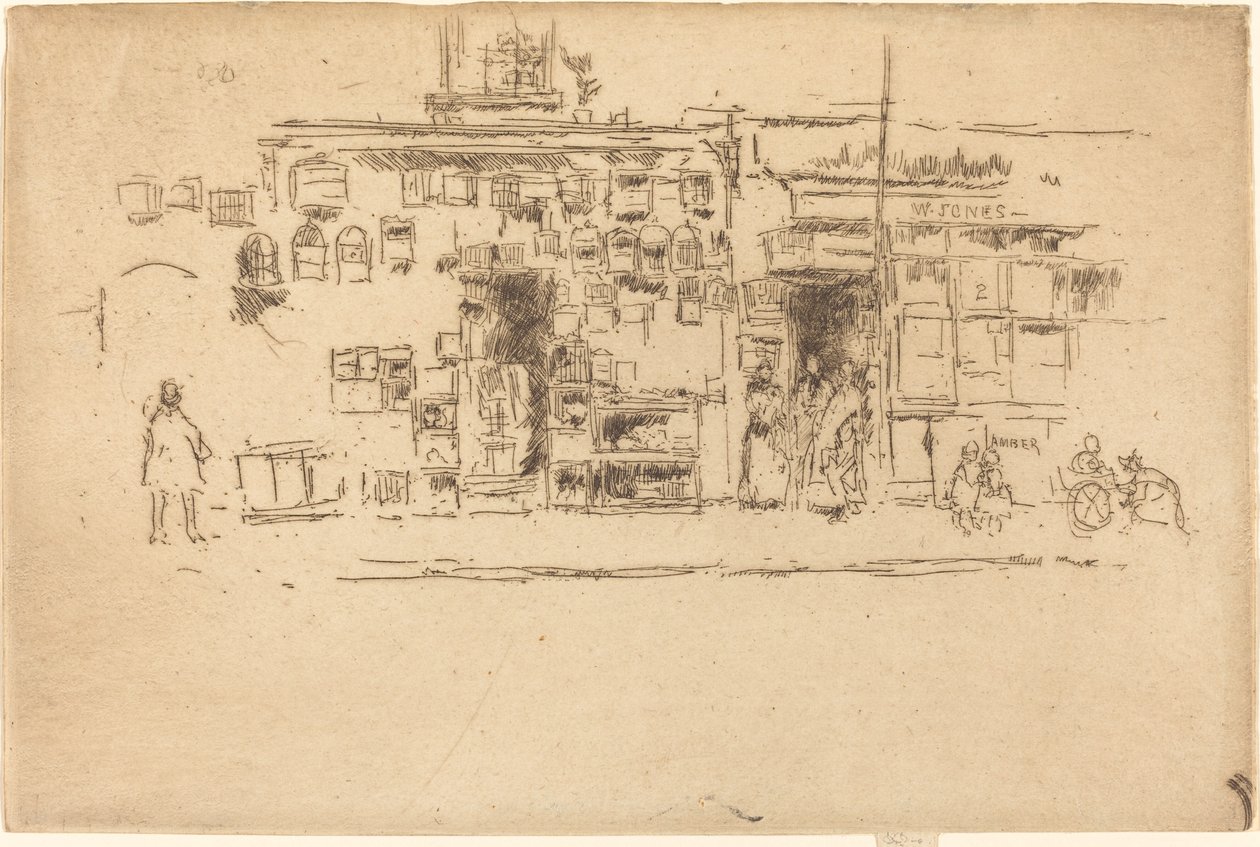 Klatki dla ptaków Chelsea, ok. 1930 r. 18861888. autorstwa James Abbott McNeill Whistler