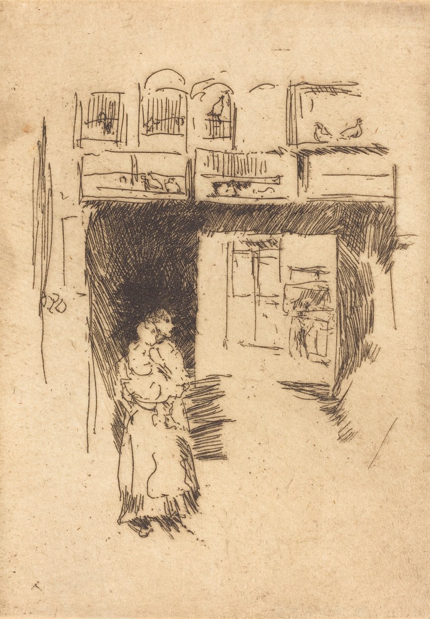 Klatki dla ptaków, Drury Lane, c. 18861888. autorstwa James Abbott McNeill Whistler