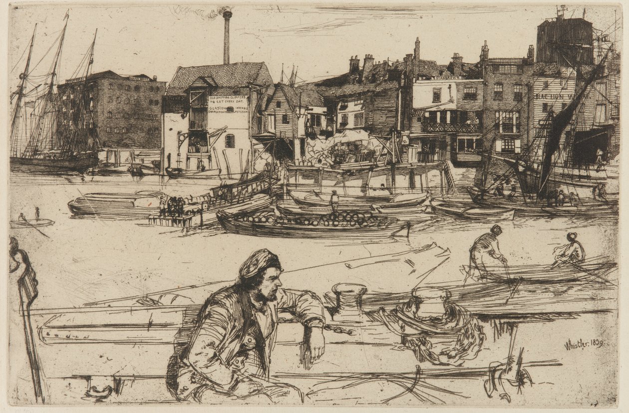 Nabrzeże Czarnego Lwa, 1859. autorstwa James Abbott McNeill Whistler