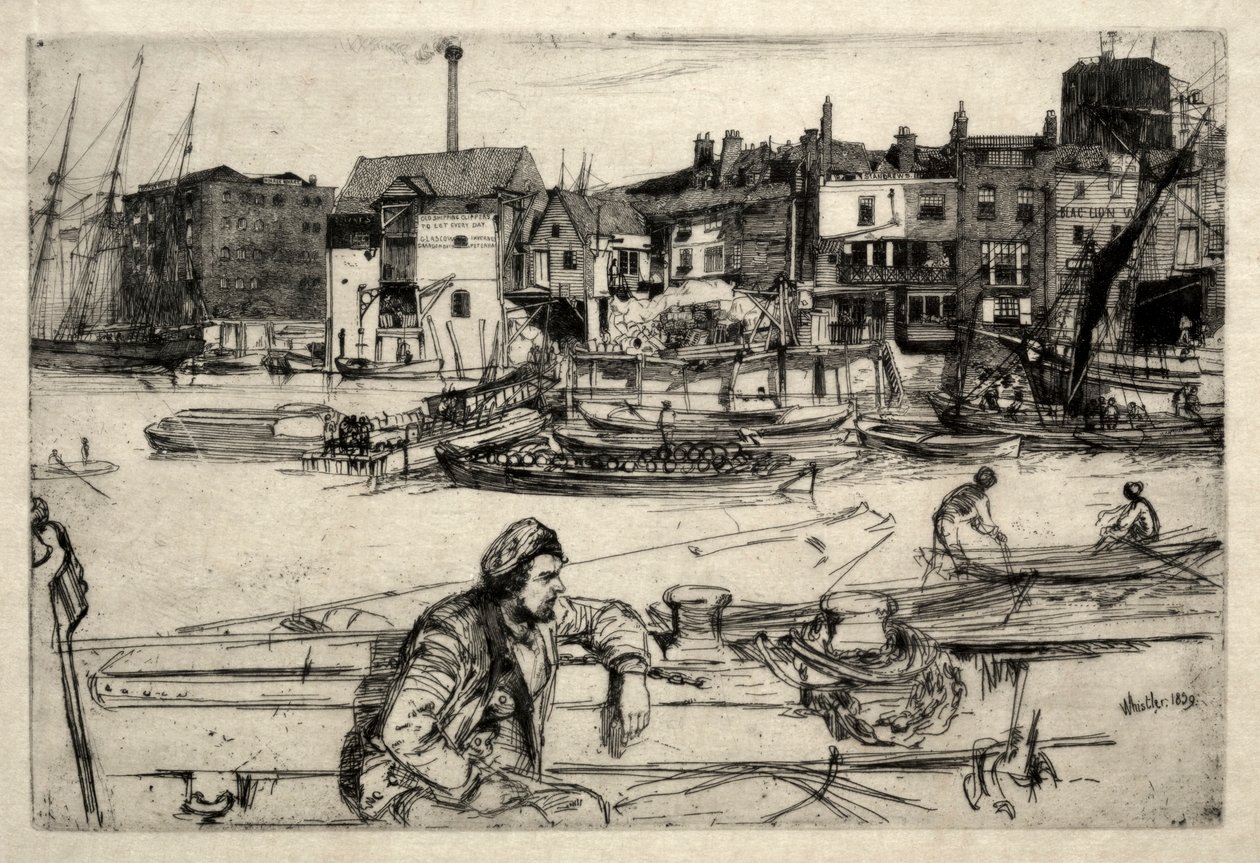 Nabrzeże Czarnego Lwa, 1859. autorstwa James Abbott McNeill Whistler