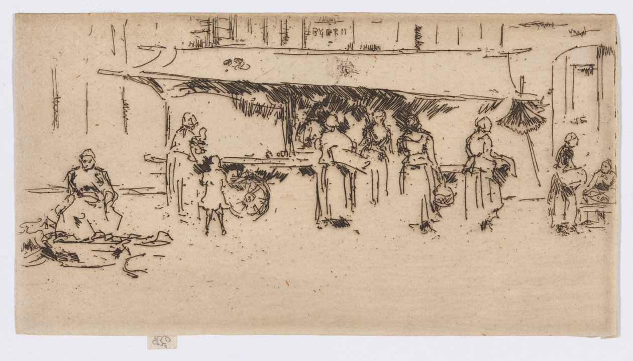 Stoisko, Rynek, Loches autorstwa James Abbott McNeill Whistler