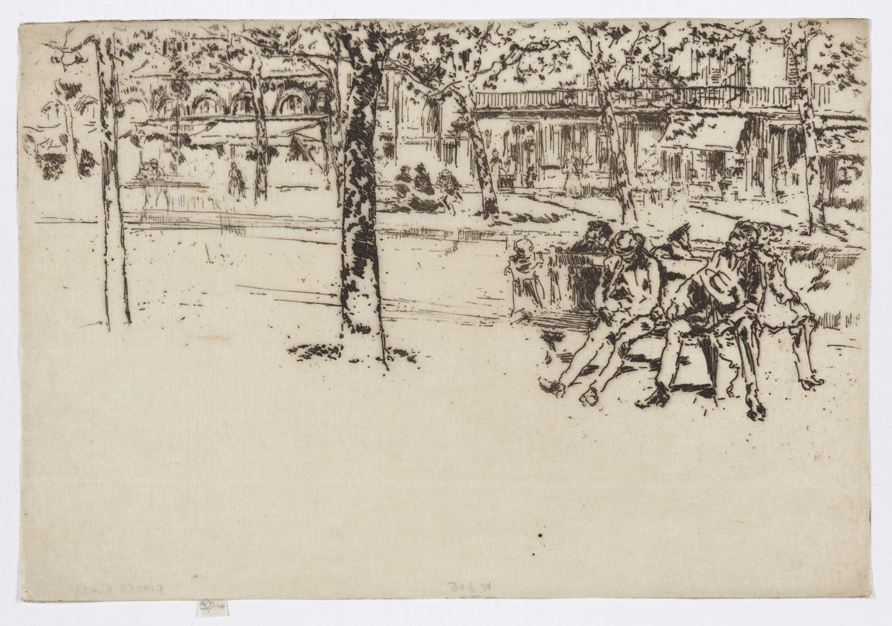 Boulevard Poissonière, Paryż, ok. 1892-93 (akwaforta; tusz na papierze) autorstwa James Abbott McNeill Whistler