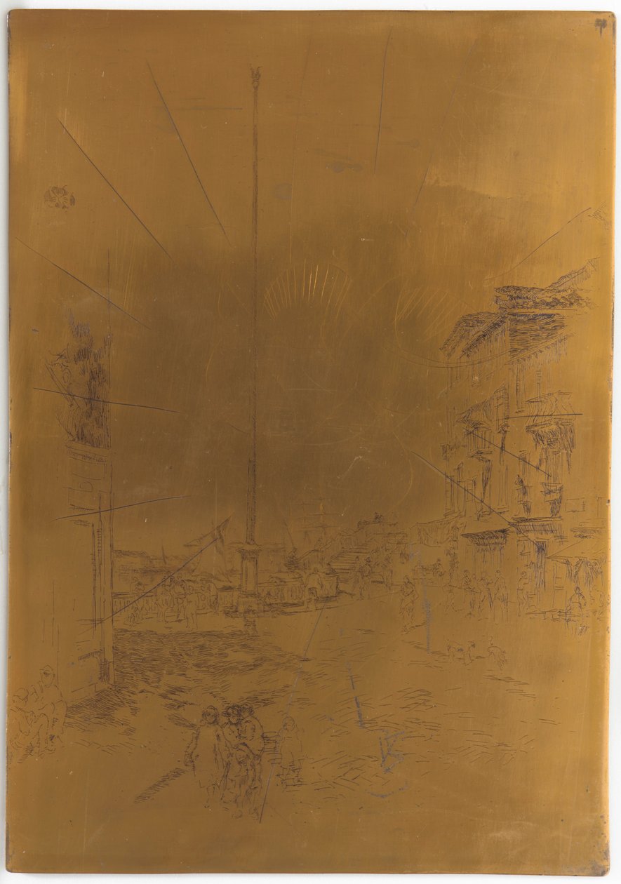Anulowana płyta drukarska do małego masztu, 1879-1880. autorstwa James Abbott McNeill Whistler
