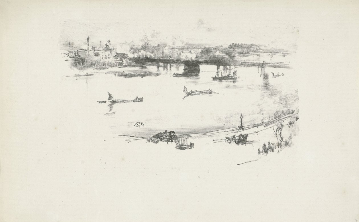 Most kolejowy Charing Cross autorstwa James Abbott McNeill Whistler