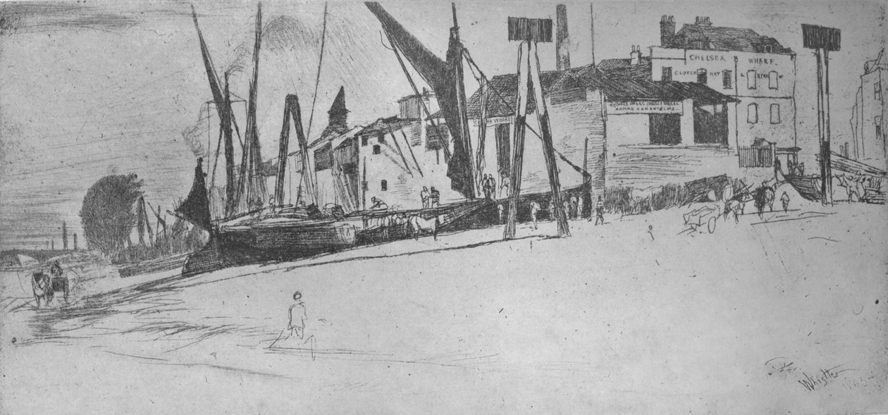 Chelsea Wharf, 1863, 1904 autorstwa James Abbott McNeill Whistler
