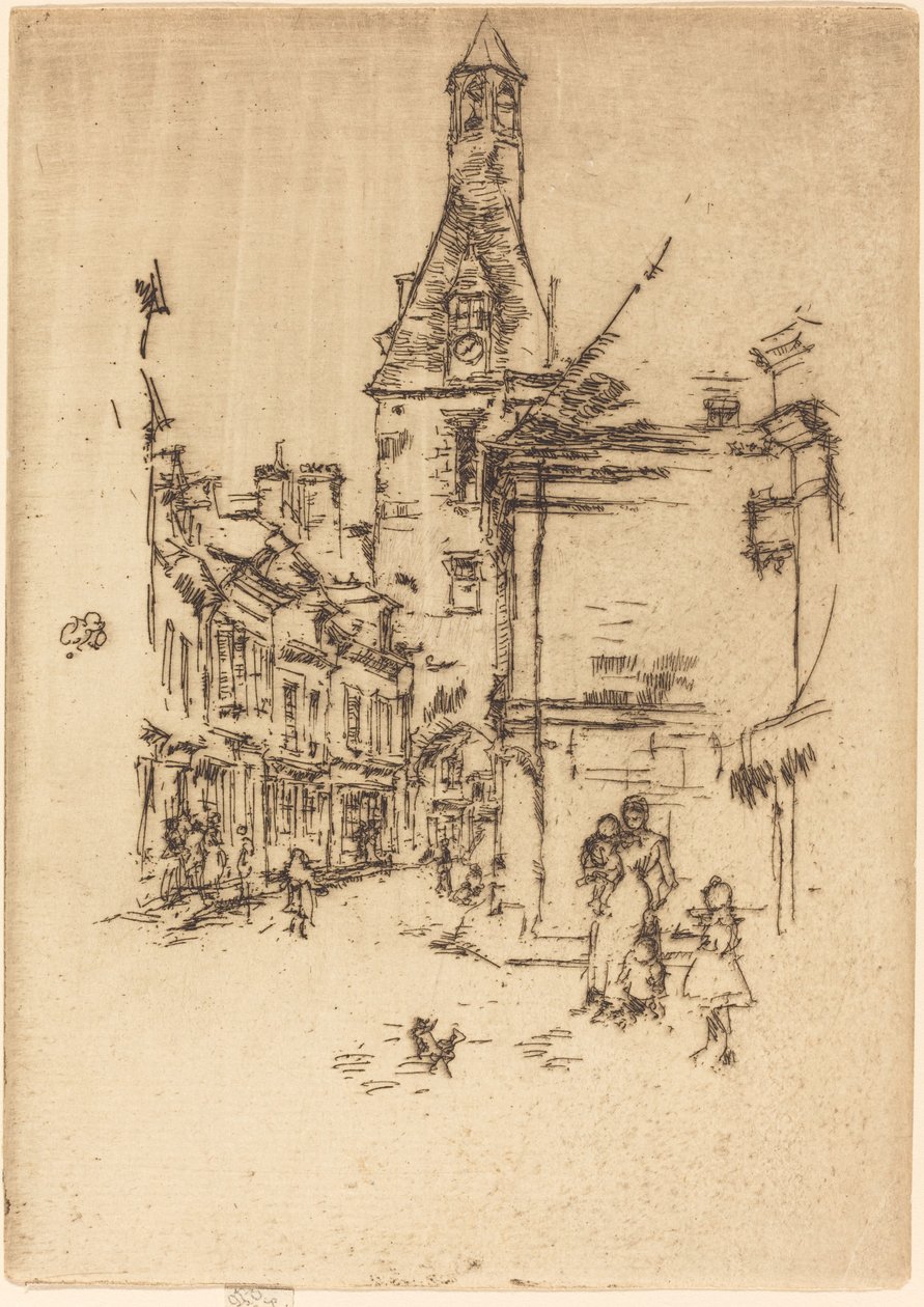 Wieża zegarowa, Amboise, 1888. autorstwa James Abbott McNeill Whistler