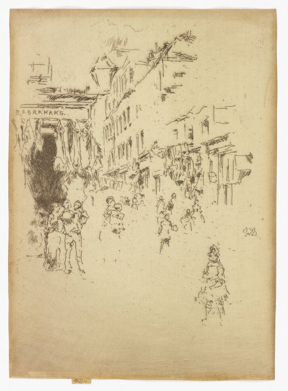 Cutler Street, Houndsditch, ok. 1886-88 (akwaforta; tusz na papierze) autorstwa James Abbott McNeill Whistler