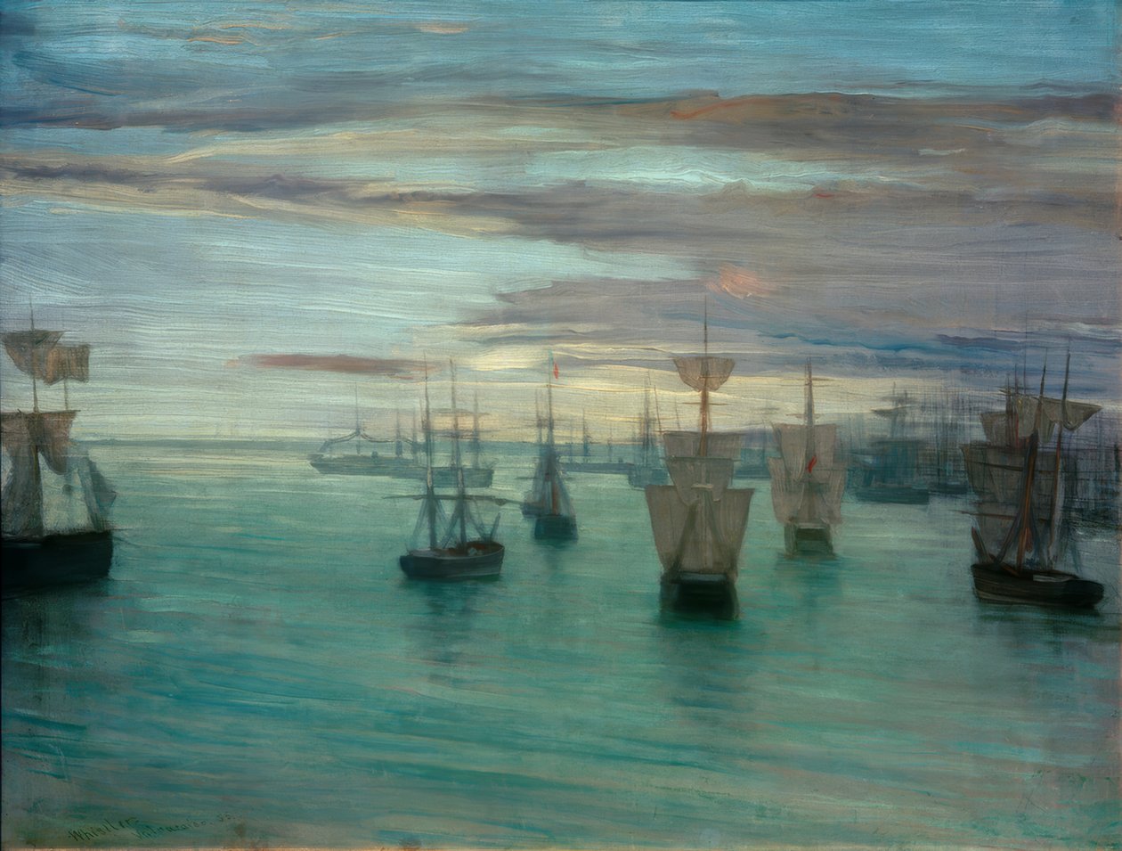 Zmierzch kolor miąższu i zieleni: Valparaiso autorstwa James Abbott McNeill Whistler