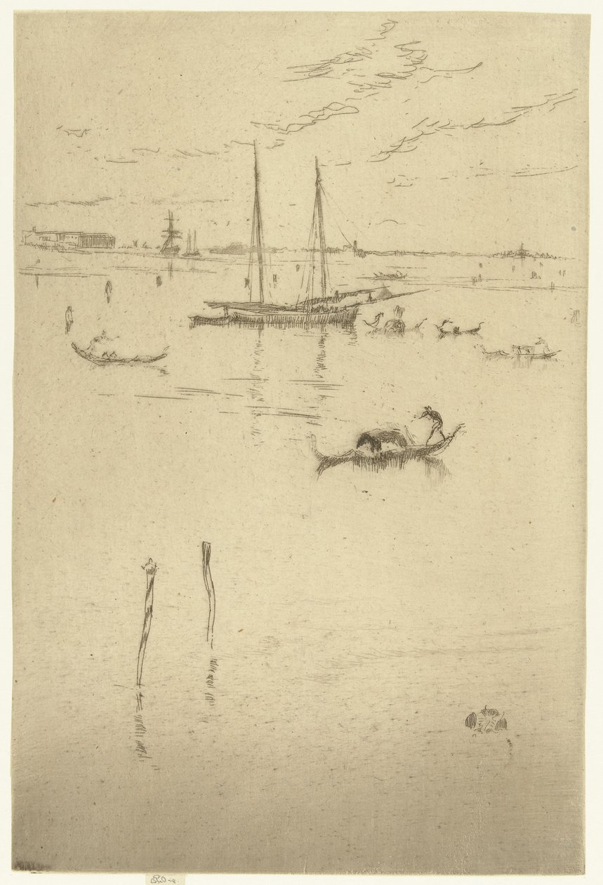 De kleine lagune Mała Laguna Wenecja: Dwanaście akwafort (tytuł serii) autorstwa James Abbott McNeill Whistler