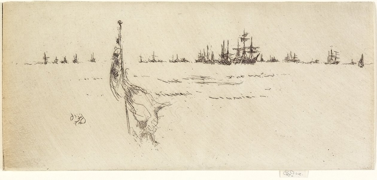 Zanurzanie flagi, 1887 autorstwa James Abbott McNeill Whistler