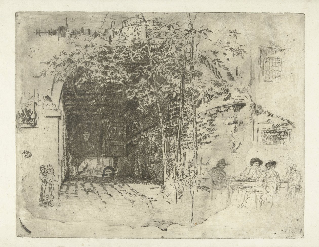Przejście pod domem w Wenecji Tragetta Wenecja: Twelve Etchings (tytuł serii) autorstwa James Abbott McNeill Whistler
