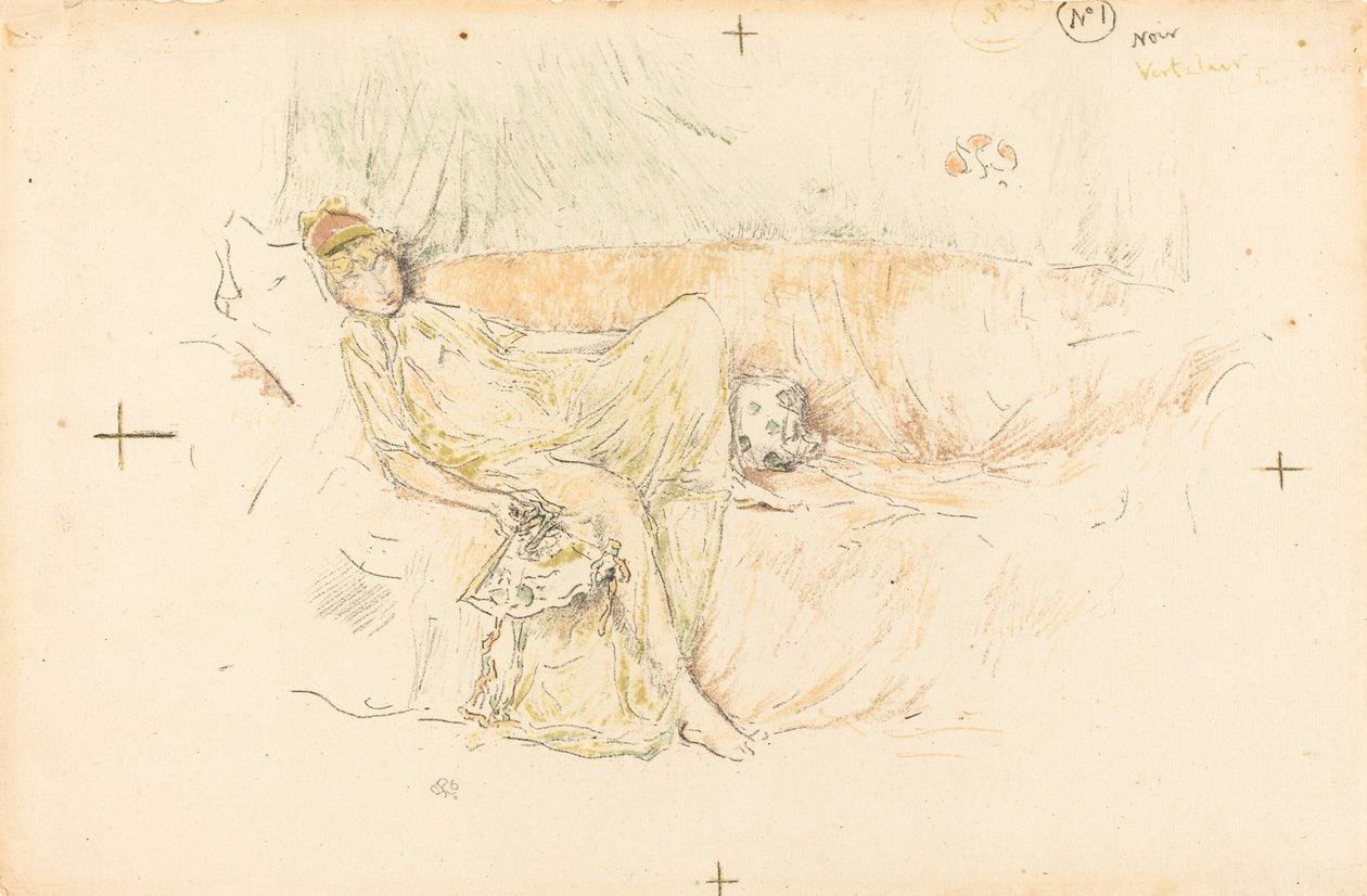 Drapowana postać, leżąca, 1892. autorstwa James Abbott McNeill Whistler